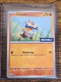 POKEMON CUBONE 198/SV-P PROMO INDONESIAN NINTENDO POKEMON TCG CARD - Image 2