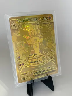 Pokemon Mega Lucario EX TCG Gold Holo Rare Card 188/132 - Image 1