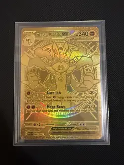 Pokemon Mega Lucario EX TCG Gold Holo Rare Card 188/132 - Image 2