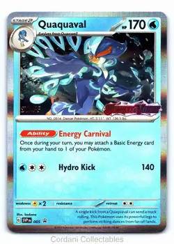 Quaquaval SVP 005 - Scarlet & Violet - STAFF Stamped Prerelease Pokemon Card - Image 1