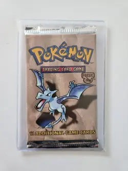 1999 Unopened Pokemon Fossil Booster Pack Cards Aerodactyl - Image 1