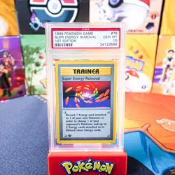 PSA 10 GEM MINT 1999 Pokemon Game 1st Edition Base Set Super Energy Removal 79 - Image 1
