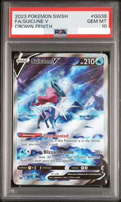 Pokemon TCG Suicune V GG38/GG70 Alternative Art Crown Zenith PSA 10 Gem Mint - Image 1