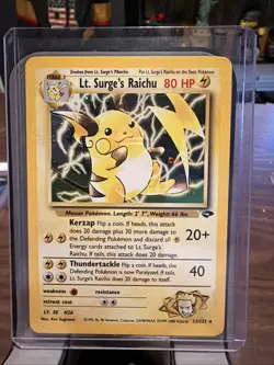 Pokemon Lt. Surge's Raichu Holo Rare Gym Challenge - Image 1
