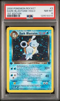 2000 POKEMON ROCKET 1ST ED #3 DARK BLASTOISE-HOLO PSA 8 - Image 1