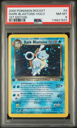 2000 POKEMON ROCKET 1ST ED #3 DARK BLASTOISE-HOLO PSA 8 - Image 1
