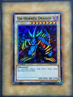 Yugioh Tri-Horned Dragon LCYW-EN157 Super Rare 1st Ed NM - Image 1