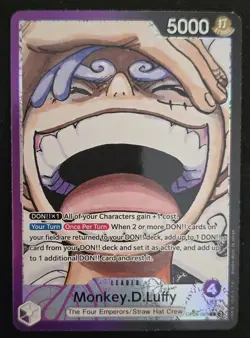 Monkey D Luffy OP09-061 Leader Manga Parallel One Piece Card English Gear 5 - Image 1