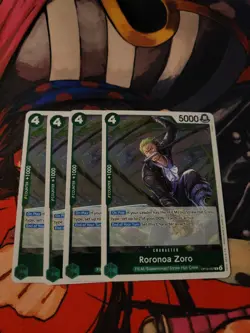 4x One Piece TCG English OP13-037 Roronoa Zoro R Foil NM - Image 1
