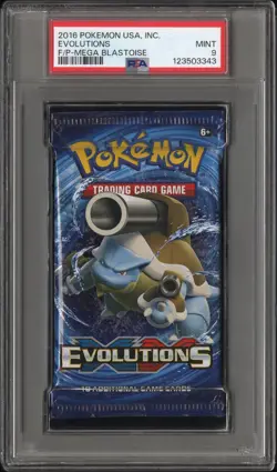 PSA 9 2016 Blastoise Pokemon Evolutions XY Booster Foil Pack Graded Mint Sealed - Image 1