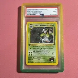 2000 POKEMON GYM CHALLENGE HOLO-1ST ED #4 ERIKA'S VENUSAUR PSA 9 GUARD INCLUDED - Image 1