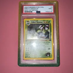 2000 POKEMON GYM CHALLENGE HOLO-1ST ED #4 ERIKA'S VENUSAUR PSA 9 GUARD INCLUDED - Image 2