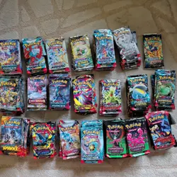 Pokemon Job Lot Trading Cards Bundle Bulk Approx 200 Packs Opened - Image 1