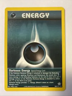 DARKNESS ENERGY Pokemon TCG Trading Card - RARE - 104/111 Neo Genesis - Image 1