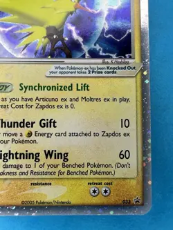 Pokemon TCG Holo Ultra Rare Zapdos ex Nintendo Promo Card 033 Vintage - Image 5