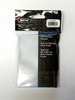 BCW 50 Count Board Game Card Protector Sleeves Clear 59 x 92 mm NEW NIP - Image 2