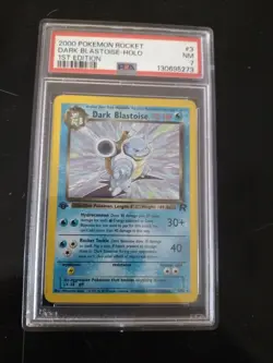 PSA 7 - 1st EDITION 2000 DARK BLASTOISE 3/82 Team Rocket Pokemon WOTC Mint Holo - Image 1