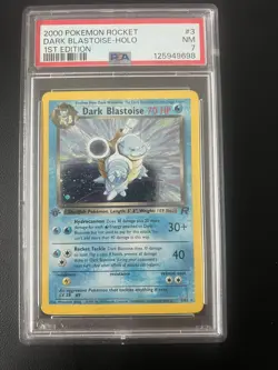 PSA 7 - 1st EDITION 2000 DARK BLASTOISE 3/82 Team Rocket Pokemon WOTC Mint Holo - Image 1