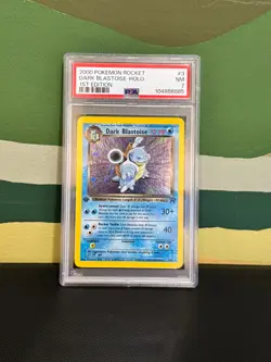 PSA 7 - 1st EDITION 2000 DARK BLASTOISE 3/82 Team Rocket Pokemon WOTC Mint Holo - Image 1