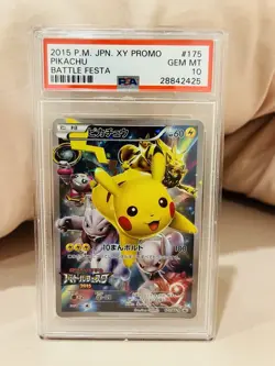 Pokemon Pikachu 2015 Battle Festa Japanese Full Art Promo Card 175/Xy-p PSA 10 - Image 1
