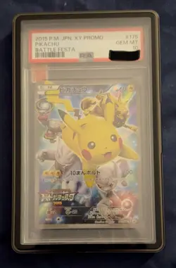 2015 POKEMON JAPANESE XY PROMO #175/XY-P PIKACHU BATTLE FESTA PSA 10 - Image 1