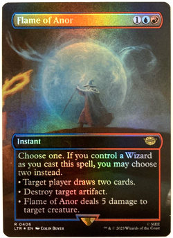 MTG Flame of Anor *BORDERLESS FOIL* The Lord of the Rings 0406 Pack Fresh - Image 1