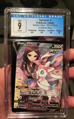 Pokemon TCG Miscut Error Sylveon V tg14 CGC Graded - Image 1