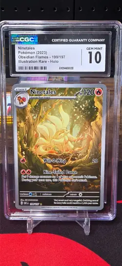 Pokemon CGC 10 Gem Mint Ninetales 199/197 Obsidian Flames IR - Image 1