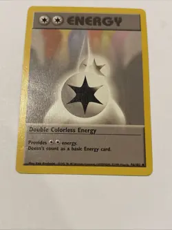 💥 Double Colorless Energy 1999 Pokemon Vintage # 96/102 - Image 1