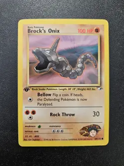 Pokemon 1st Edition Gym Heroes Brock's Onix 69/132 NEAR MINT - Image 1