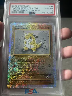 PSA 8 - Sandshrew 91/110 Reverse Holo - Legendary Collection - Pokemon NM MINT - Image 1