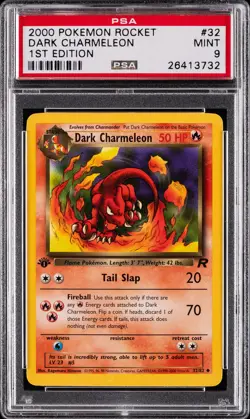 2000 POKEMON ROCKET 1ST ED #32 DARK CHARMELEON PSA 9 - Image 1