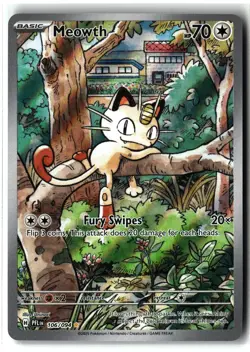 Meowth ⭐ 106/094 Holo Illustration Rare Phantasmal Flames 2025 Pokemon NM - Image 1