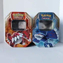 POKEMON XY TCG : LEGENDS OF HOENN GROUDON & KYOGRE SET OF 2 TINS EMPTY 2015 - Image 1