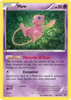 Mew - 29/124 - Pokemon Fates Collide XY Holo Rare Card NM - Image 1
