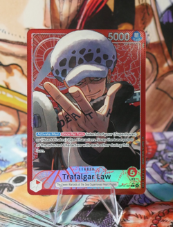One Piece TCG English OP14-001 Trafalgar Law Leader Alt Art Azure Sea Seven ENG - Image 1