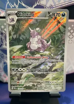 Pokemon TCG Nidoking 174/165 Scarlet & Violet 151 Illustration Rare Card Holo NM - Image 1