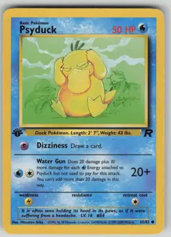 NM Psyduck 65/82 1st Edition Team Rocket Pokemon 2000 - Image 1