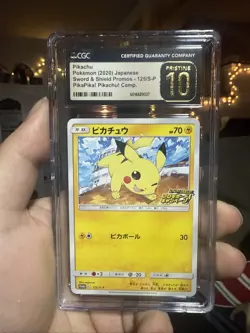 2020 POKEMON JPN SWORD & SHIELD PROMOS #125/S-P PIKACHU CGC 10 PRISTINE - Image 1