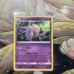Pokemon TCG Espeon Card 89/214 Sun & Moon Lost Thunder Mewtwo Stamped LP - Image 1