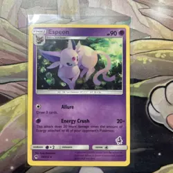 Pokemon TCG Espeon Card 89/214 Sun & Moon Lost Thunder Mewtwo Stamped LP - Image 2