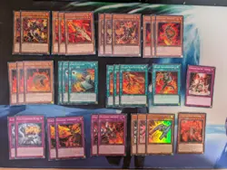 YuGiOh 32 Card Volcanic Deck Ft Emperor Trooper Fire Ejection Blaze Accelerator - Image 1