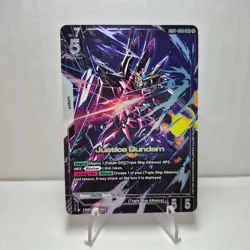 Gundam Card Justice Gundam LR+ Alt Art GD01-066 Newtype Rising English TCG White - Image 1