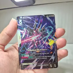 Gundam Card Justice Gundam LR+ Alt Art GD01-066 Newtype Rising English TCG White - Image 3