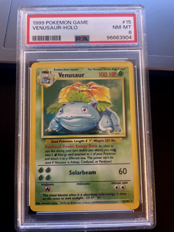 1999 Pokemon Game Venusaur Holo Card 15/102 PSA 8 NM-MT - Image 1