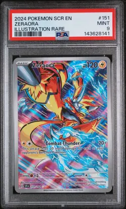 2024 POKEMON SCR EN-STELLAR CROWN ILLUSTRATION RARE #151 ZERAORA PSA 9 - Image 1