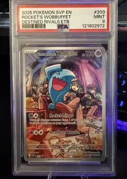 Pokemon TCG Team Rockets Wobbuffet 203 Destined Rivals Promo PSA 9 - Image 1