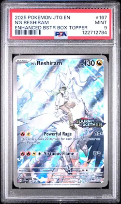 2025 POKEMON JTG EN-JOURNEY TOGETHER #167 N'S RESHIRAM PSA 9 - Image 1