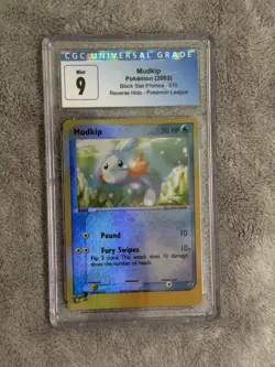 Pokemon Mudkip Black Star Promo Pokemon League #010 CGC Mint 9 - Reverse Holo - Image 1