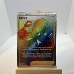 Pokemon Raihan Trainer Secret Rare Full Art Holo 224/203 Evolving Skies TCG - Image 1